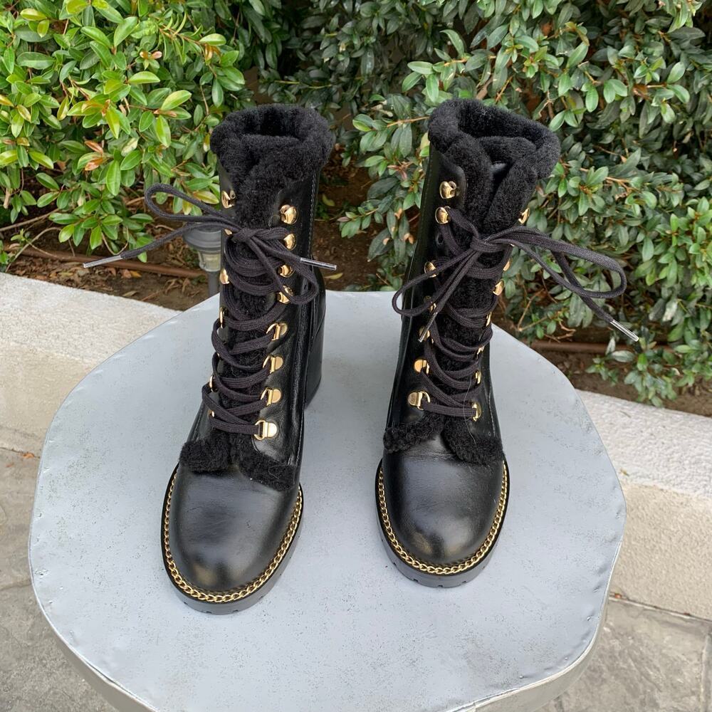 Nwot Stuart Weitzman Kolbie Chain Block Chill Boo… - image 6